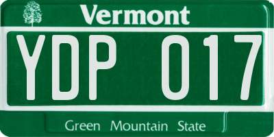 VT license plate YDP017