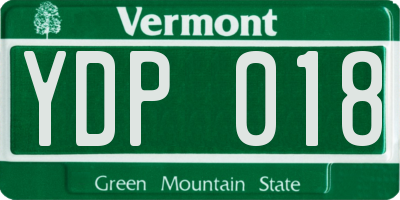 VT license plate YDP018