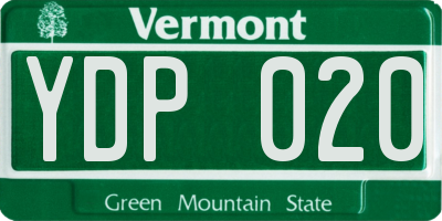 VT license plate YDP020