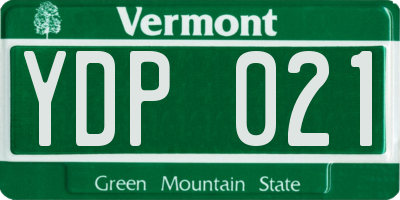 VT license plate YDP021