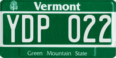VT license plate YDP022