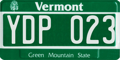 VT license plate YDP023