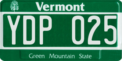 VT license plate YDP025
