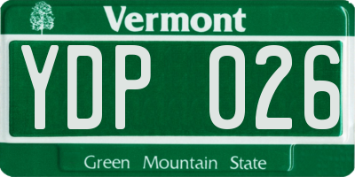 VT license plate YDP026