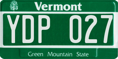 VT license plate YDP027
