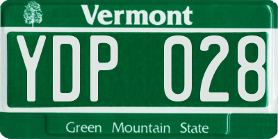 VT license plate YDP028