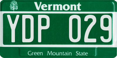 VT license plate YDP029