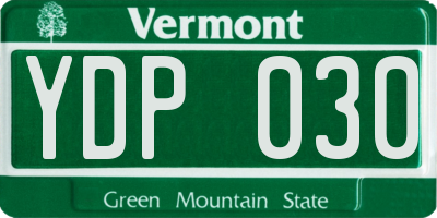 VT license plate YDP030