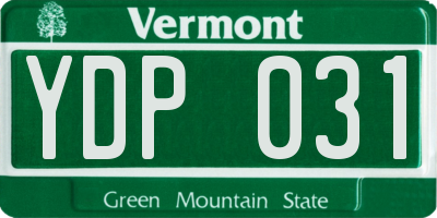 VT license plate YDP031