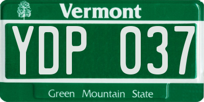 VT license plate YDP037