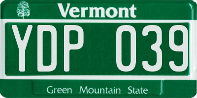 VT license plate YDP039