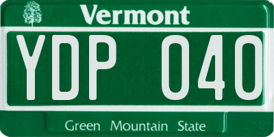 VT license plate YDP040