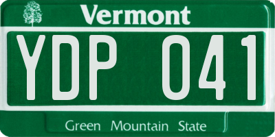 VT license plate YDP041
