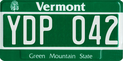 VT license plate YDP042