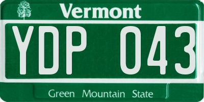 VT license plate YDP043