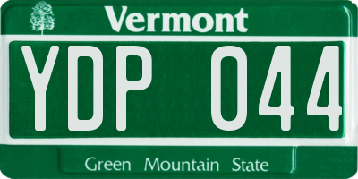 VT license plate YDP044