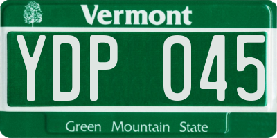 VT license plate YDP045