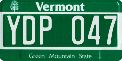 VT license plate YDP047