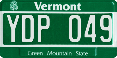 VT license plate YDP049
