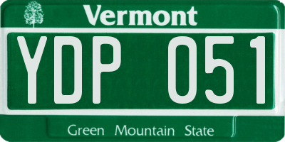VT license plate YDP051