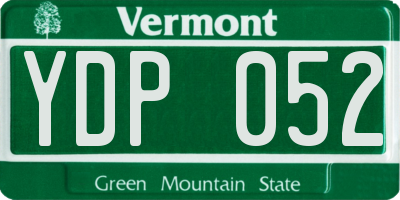 VT license plate YDP052