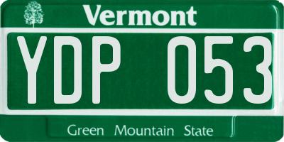 VT license plate YDP053