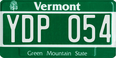 VT license plate YDP054