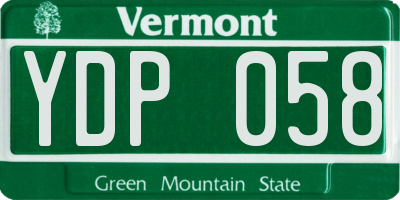 VT license plate YDP058