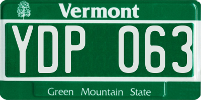 VT license plate YDP063