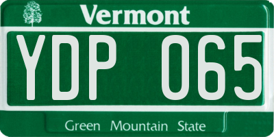 VT license plate YDP065