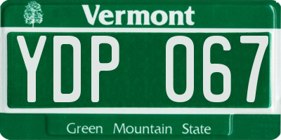 VT license plate YDP067