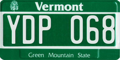 VT license plate YDP068