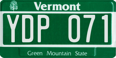 VT license plate YDP071