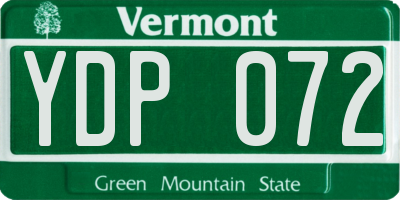 VT license plate YDP072
