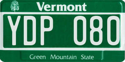 VT license plate YDP080