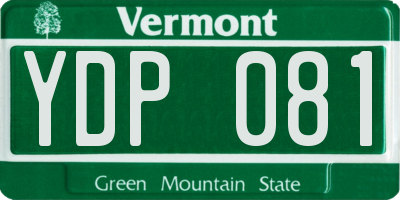 VT license plate YDP081