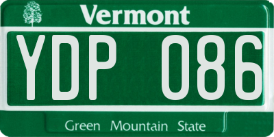 VT license plate YDP086