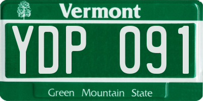 VT license plate YDP091