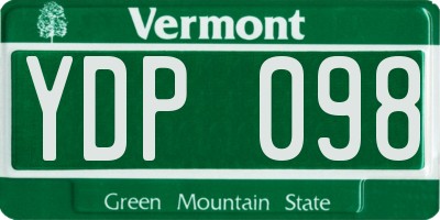 VT license plate YDP098