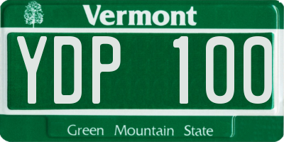 VT license plate YDP100