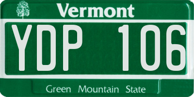 VT license plate YDP106