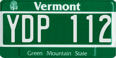 VT license plate YDP112