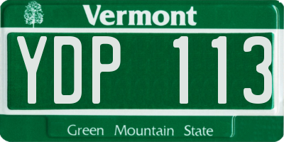 VT license plate YDP113