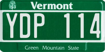 VT license plate YDP114
