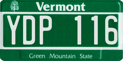 VT license plate YDP116