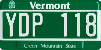 VT license plate YDP118