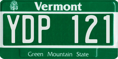 VT license plate YDP121