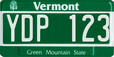 VT license plate YDP123