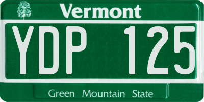 VT license plate YDP125