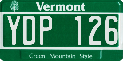 VT license plate YDP126